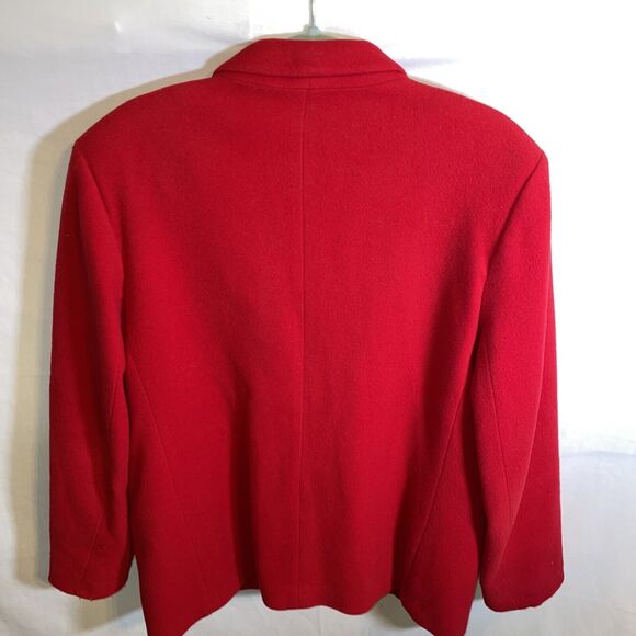Danielle Martin Dress Coat Women’s Size Large Red Wool Blend Button Up Long Slv - Picture 8 of 12